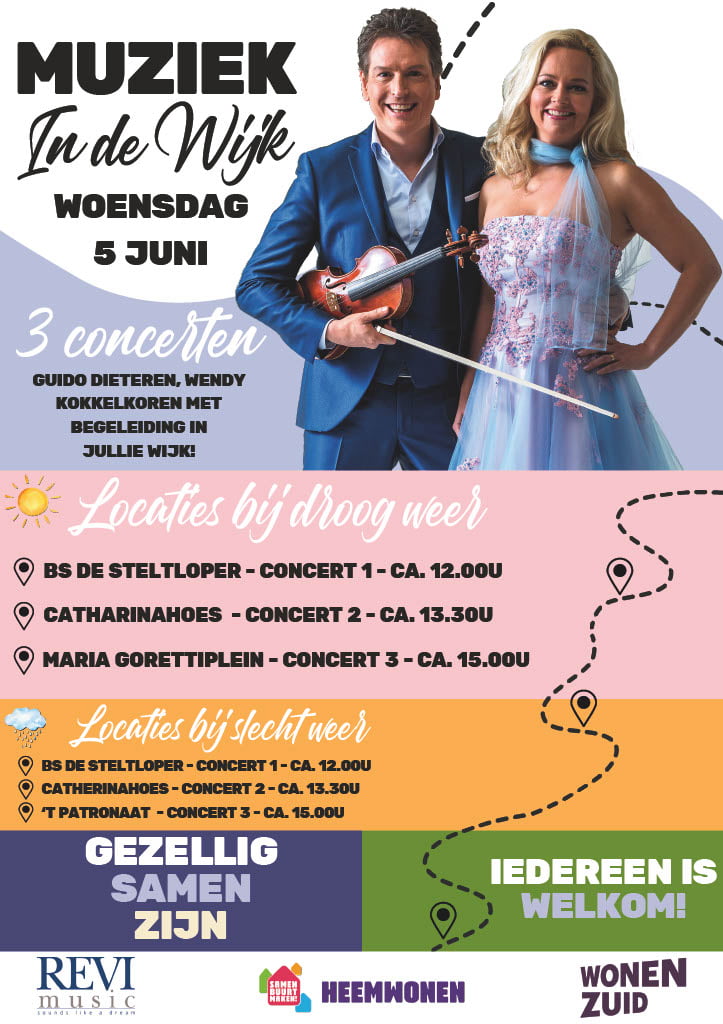 flyer met informatie over muziek in de wijk